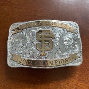 San Francisco Giants 2012 World Series Sterling and Gold Filled Belt Buckle